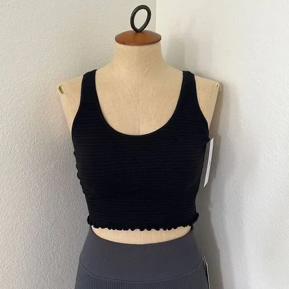 Spiritual Gangster Seamless Crop Tank Black Size M/L - Picture 2 of 8